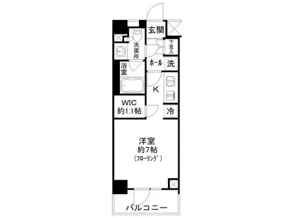 パークリュクス蒲田1丁目(1K/3階)の間取り写真