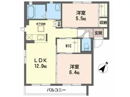 アイ・パティオS(2LDK/2階)の間取り写真