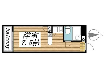 ラ・レジダンス・ド・エスパリエ(ワンルーム/3階)の間取り写真