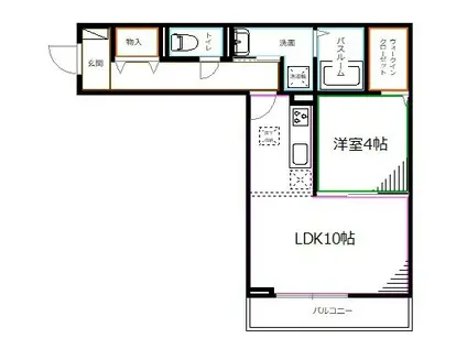 ロイジェント井荻C棟(1LDK/2階)の間取り写真