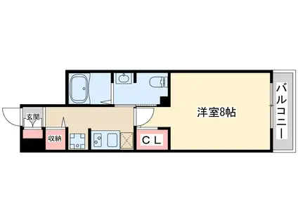 ピーエンシンビル(1K/6階)の間取り写真