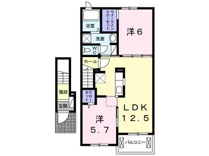 サニーレジデンスII(2LDK/2階)の間取り写真