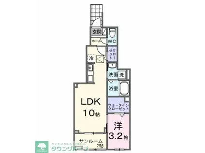 カーサアリアーテII(1LDK/1階)の間取り写真