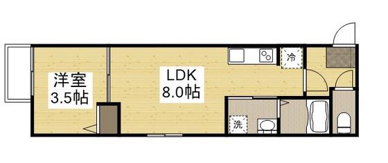 月光古江西町(1LDK/3階)の間取り写真