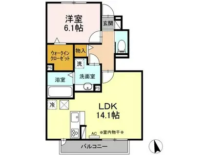 エスポワール(1LDK/1階)の間取り写真