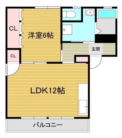 センチュリー21A棟(1LDK/1階)の間取り写真