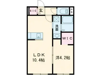 ヴィアルCITY恵庭(1LDK/2階)の間取り写真