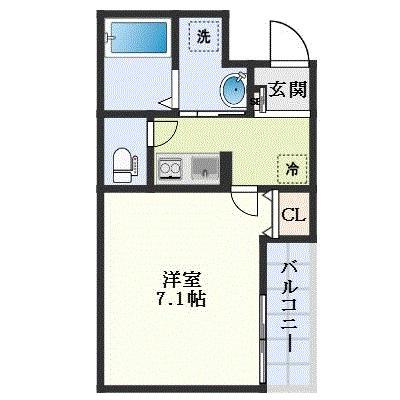 AILE柴島(1K/1階)の間取り写真