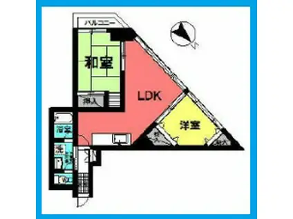 ロイヤル・ベル(2LDK/5階)の間取り写真