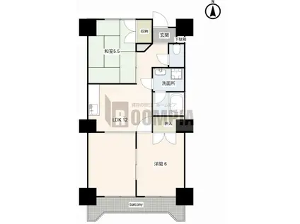 グランフォレスト(2LDK/3階)の間取り写真