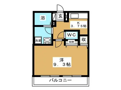 ベル コリーヌ(1K/2階)の間取り写真