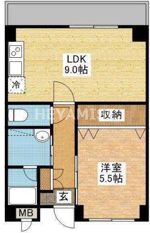デ・クメール蛍茶屋東(1LDK/4階)の間取り写真