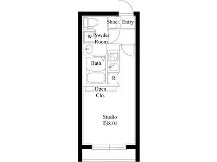 カサ ソフィア(ワンルーム/3階)の間取り写真