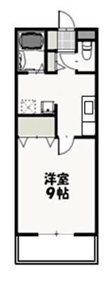 ハピネスKT(1K/1階)の間取り写真