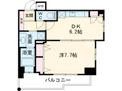 KAISEI神戸海岸通第II(1DK/9階)の間取り写真