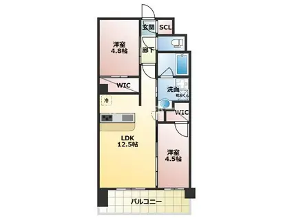 スプランディッド城東関目(2LDK/7階)の間取り写真