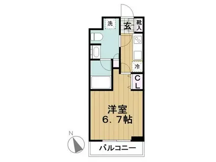 パシフィックコート目黒南(1K/3階)の間取り写真