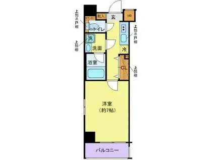 クレヴィスタ板橋西台(1K/7階)の間取り写真