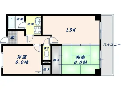 エーデルハイムアビコ(2LDK/2階)の間取り写真