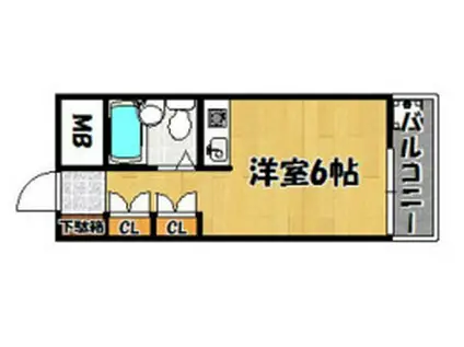 アルビヨン西明石(ワンルーム/2階)の間取り写真