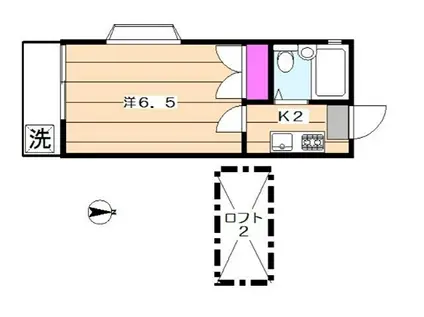 ロータス(1K/2階)の間取り写真
