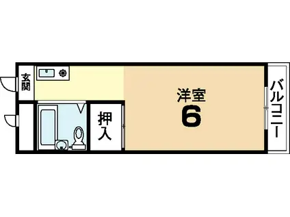 カサノーブレ(1K/2階)の間取り写真