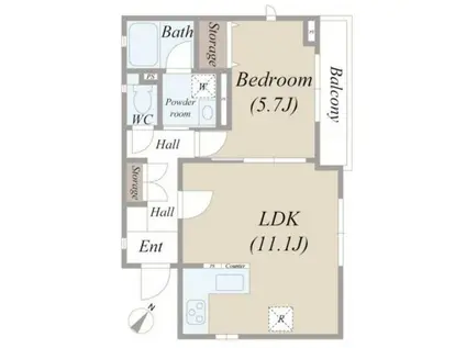 グランヴィラージュ(1LDK/2階)の間取り写真