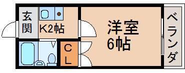 アルティメイトBUILDING.仁保(1K/3階)の間取り写真