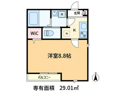 コンフォート(1K/2階)の間取り写真