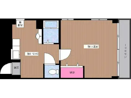 グランドヒルズ(1DK/2階)の間取り写真