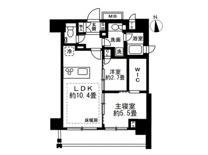 ピアース南麻布(2LDK/10階)の間取り写真