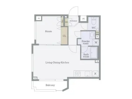 スカイコート蒲田イースト(1LDK/3階)の間取り写真