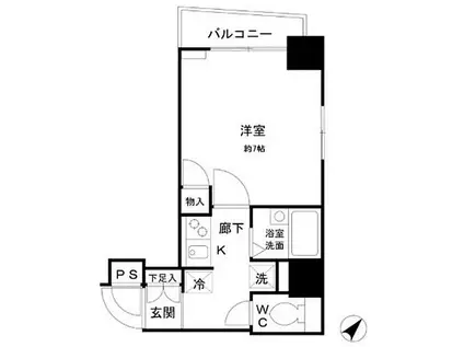 ヴェルステージ日本橋人形町(1K/10階)の間取り写真
