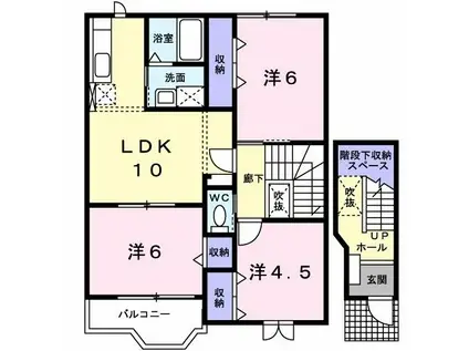 サンフィールドA(3LDK/2階)の間取り写真