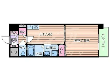 バーゼル江坂(1DK/2階)の間取り写真