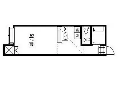 コーポケイズ(ワンルーム/1階)の間取り写真