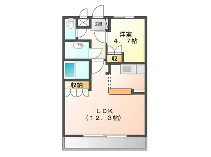 THREE-GOOD2(1LDK/2階)の間取り写真