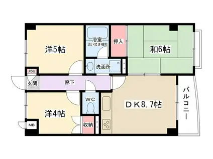 アネックス相模台(3DK/1階)の間取り写真