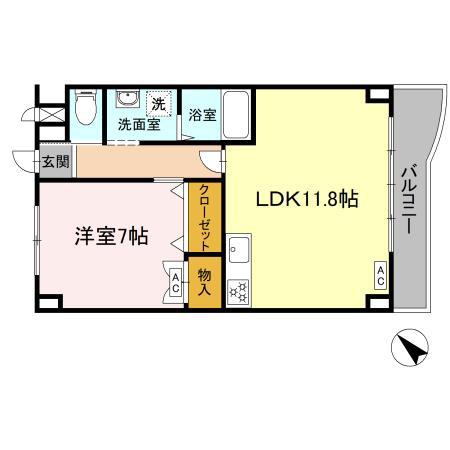 プレタ21(1LDK/3階)の間取り写真