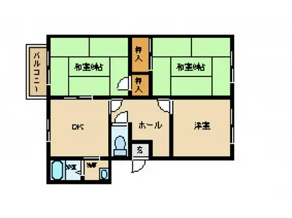 メゾンメール I(3DK/1階)の間取り写真