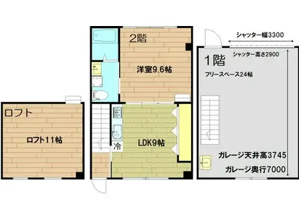 &SPACE山手町(1LDK/1階)の間取り写真