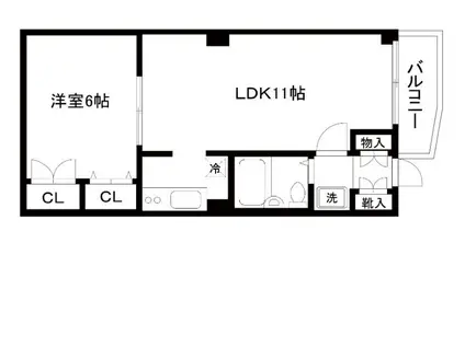 ワコーレ千住マンションB棟(1LDK/1階)の間取り写真