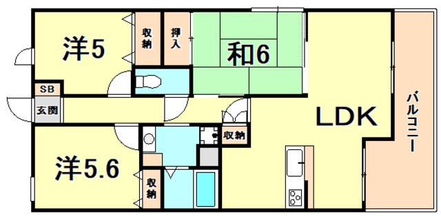フォルム北夙川(3LDK/5階)の間取り写真