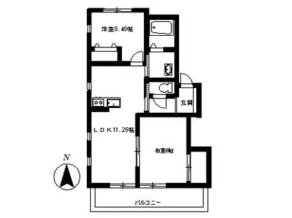 グランデールウィズ(2LDK/2階)の間取り写真