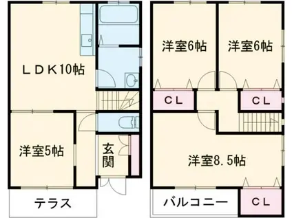 トレジャーハウスひまわり(4LDK/1階)の間取り写真