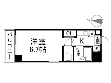 ゴールドクレスト(1K/3階)の間取り写真