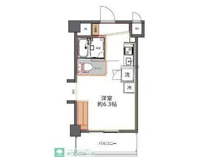 ステラコート横浜白楽(1K/5階)の間取り写真