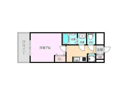W-STYLE新大阪Ⅱ(1K/8階)の間取り写真