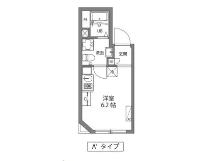ヒルクレスト新中野(ワンルーム/5階)の間取り写真