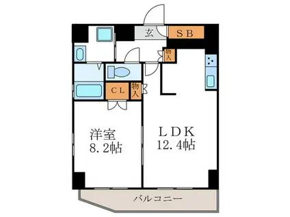 ロックフィールド(1LDK/3階)の間取り写真